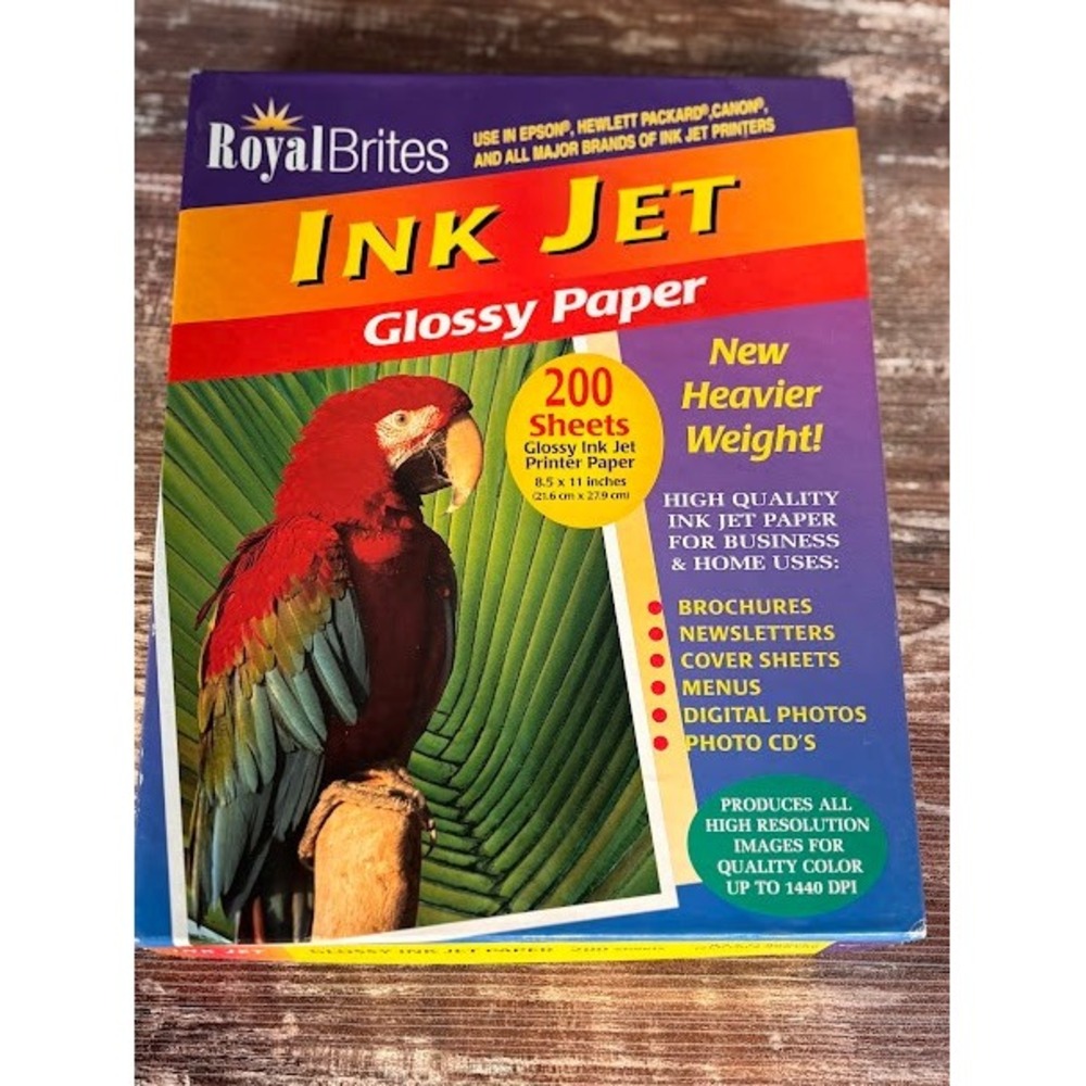 Royal Brites Ink Jet Glossy Paper 200 Sheets 8.5‎ x 11 New Heavier Weight
